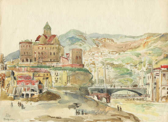 Каплун Адриан Владимирович. Двухсторонний рисунок с видом Тифлиса